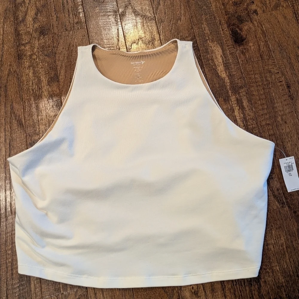 Light Support Power Chill Longline Sports Bra, ivory Sea Salt NWT - Picture 2 of 7